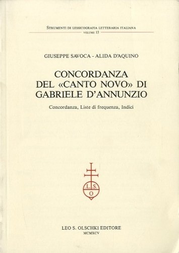 Concordanza del 'Canto novo' di Gabriele D'Annunzio.