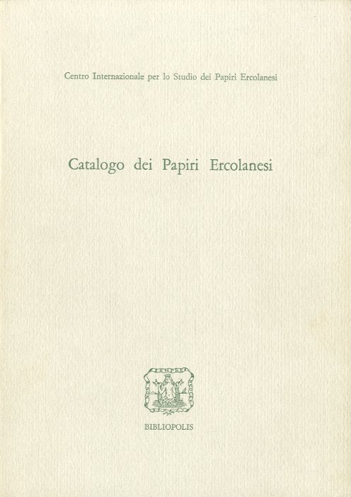 Catalogo dei Papiri Ercolanesi.
