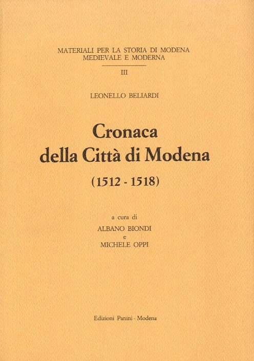 Cronaca della Citta' di Modena (1512 - 1518).