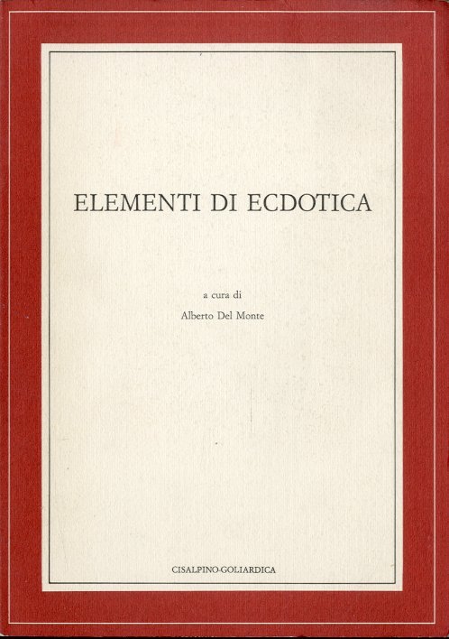 Elementi di ecdotica. | Immagine principale