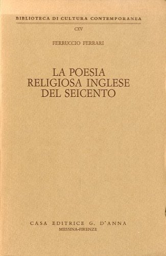 La poesia religiosa inglese del Seicento.