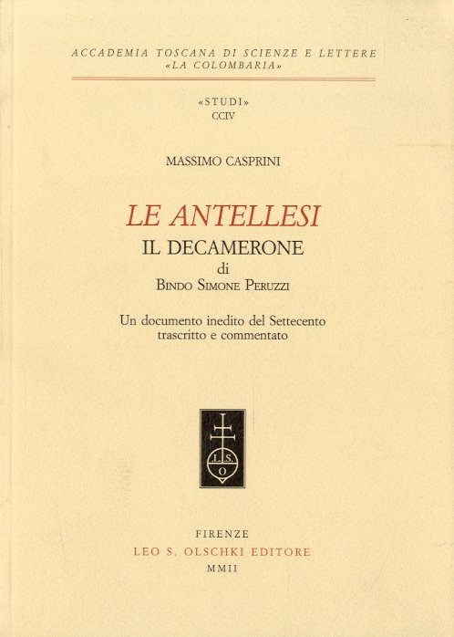 Le Antellesi. Il Decamerone di Bindo Simone Peruzzi.