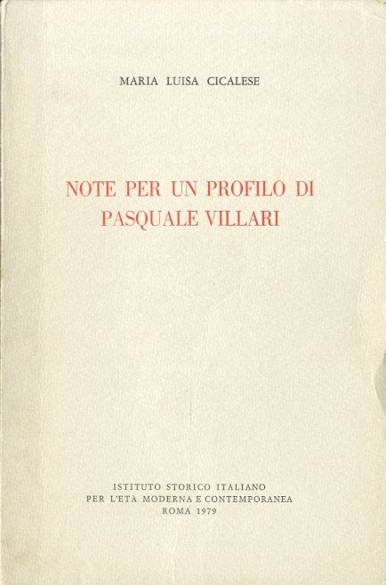 Note per un profilo di Pasquale Villari. | Immagine principale