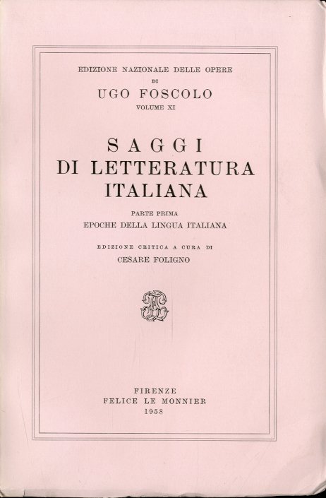 Saggi di letteratura italiana.