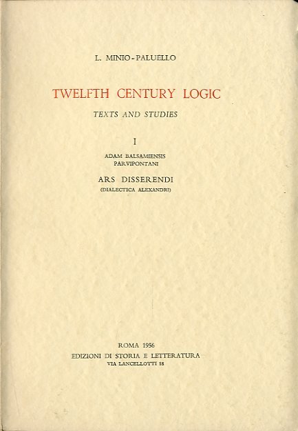 Twelfth Century Logic.