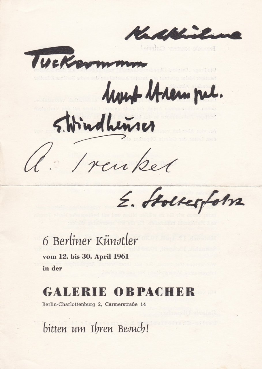 1947-1961. Veröffentlichungen Berliner Zeitung, Telegraf, Puck, Tägliche Rundschau, Revue, Lilith.