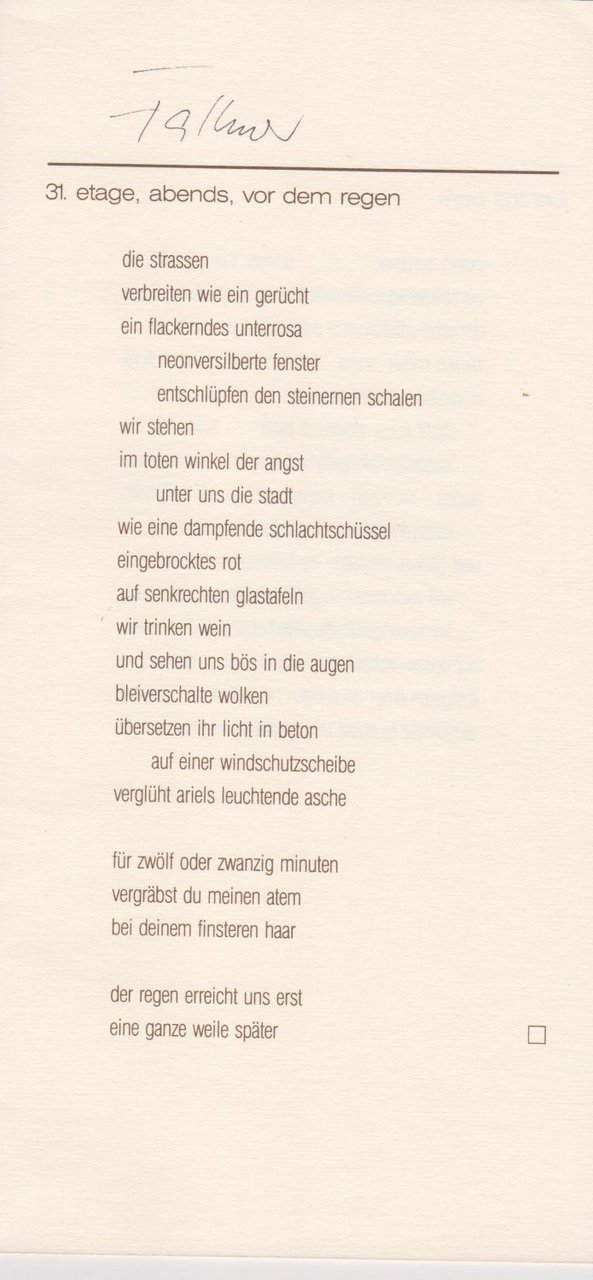 8 Gedichte. (Signiert!)