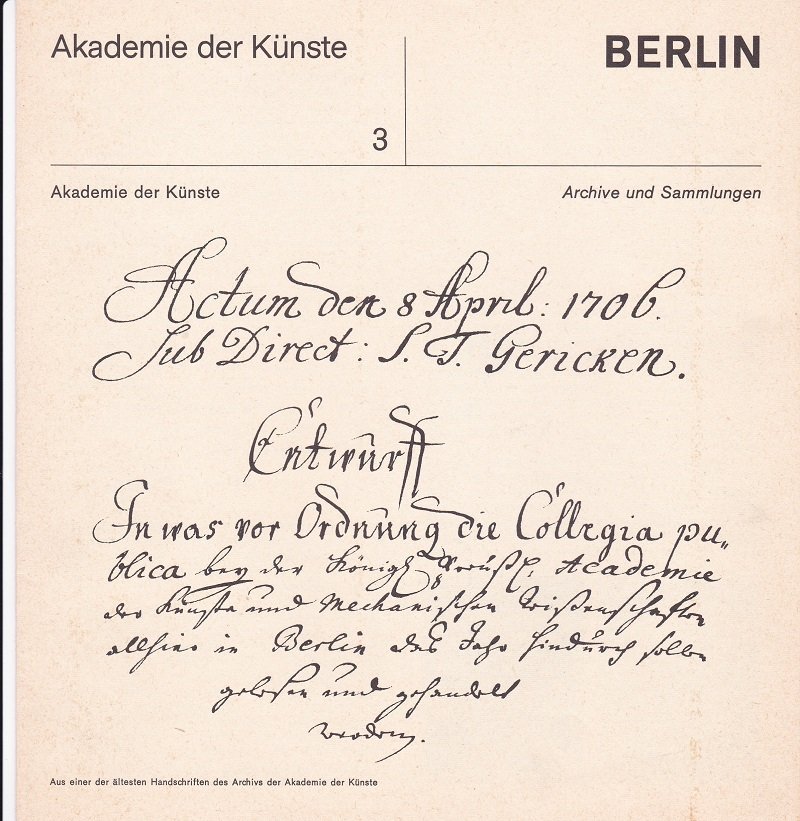 Akademie der Künste 3. Archive und Sammlungen.