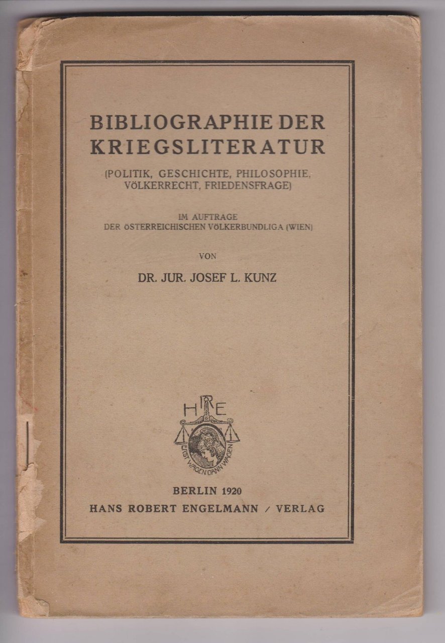 Bibliographie der Kriegsliteratur. (Originalausgabe!)
