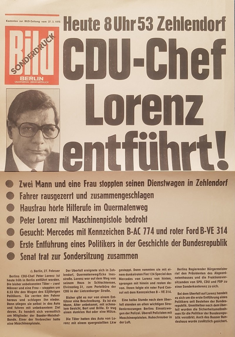Bild-Zeitung. Beilage zur Ausgabe vom 27.2.1975. (Sonderdruck!).