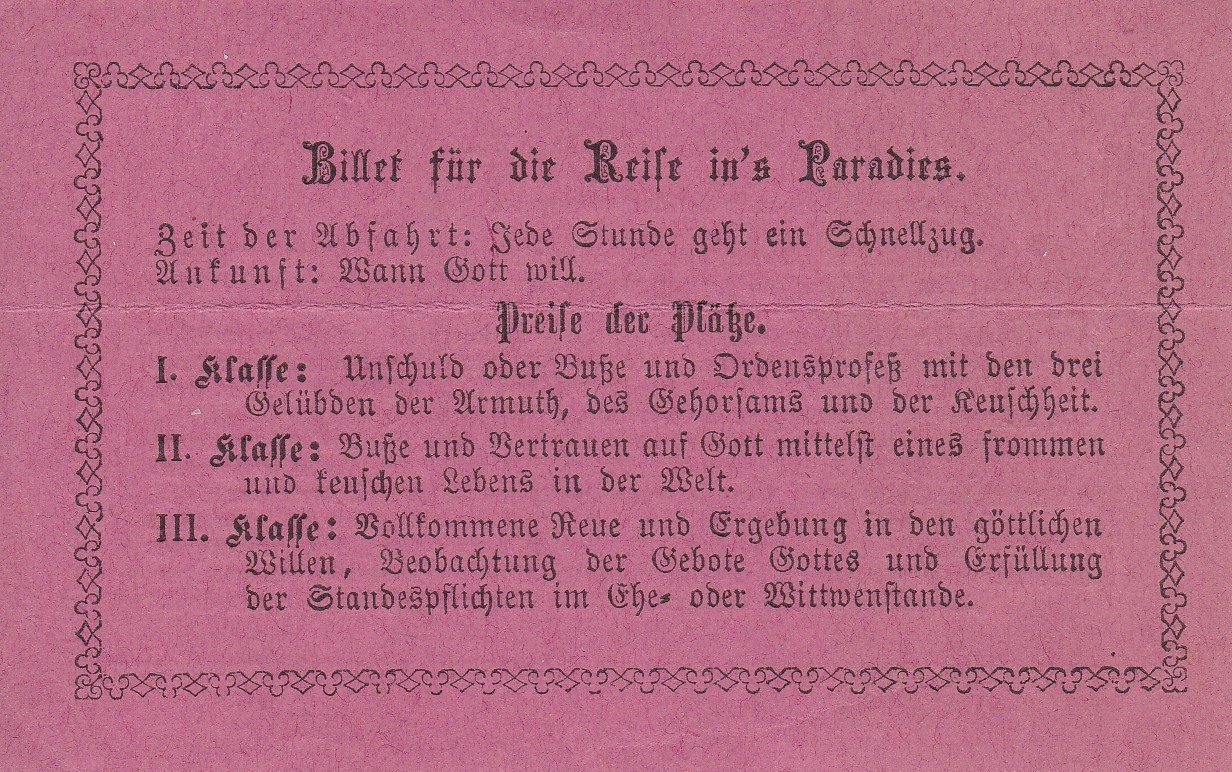 Billet für die Reise in's Paradies.