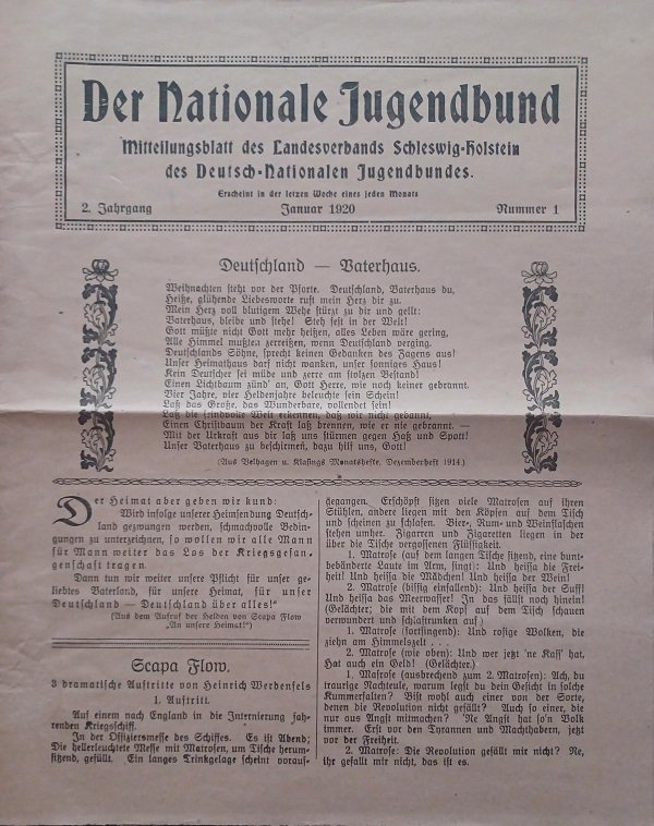 Der Nationale Jugendbund. Januar 1920.