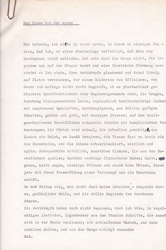 Der Traum von der Arena.