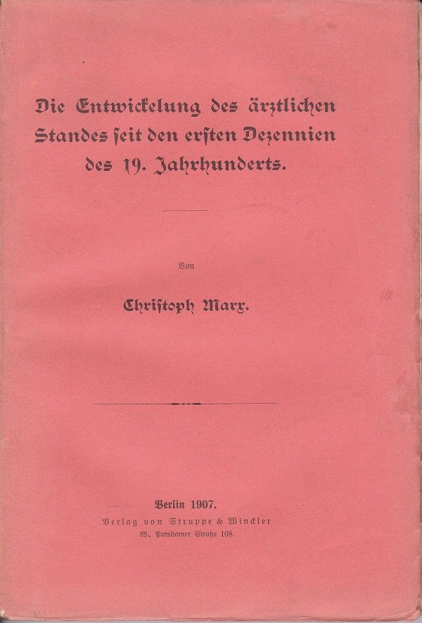 Die Entwicklung des ärztlichen Standes seit den ersten Dezennien des …