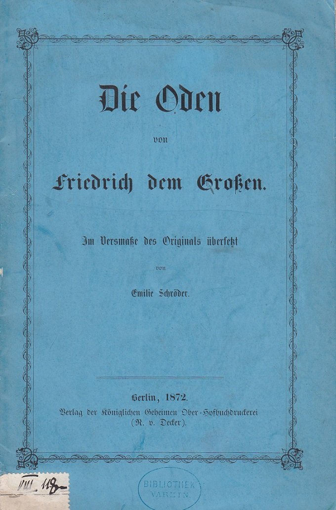 Die Oden von Friedrich dem Großen.