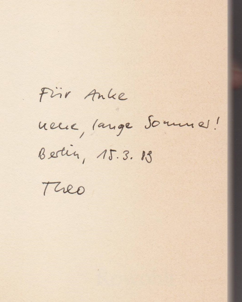 Die Sommertour. Gedichte. (Mit Widmung und Signatur des Autors!).