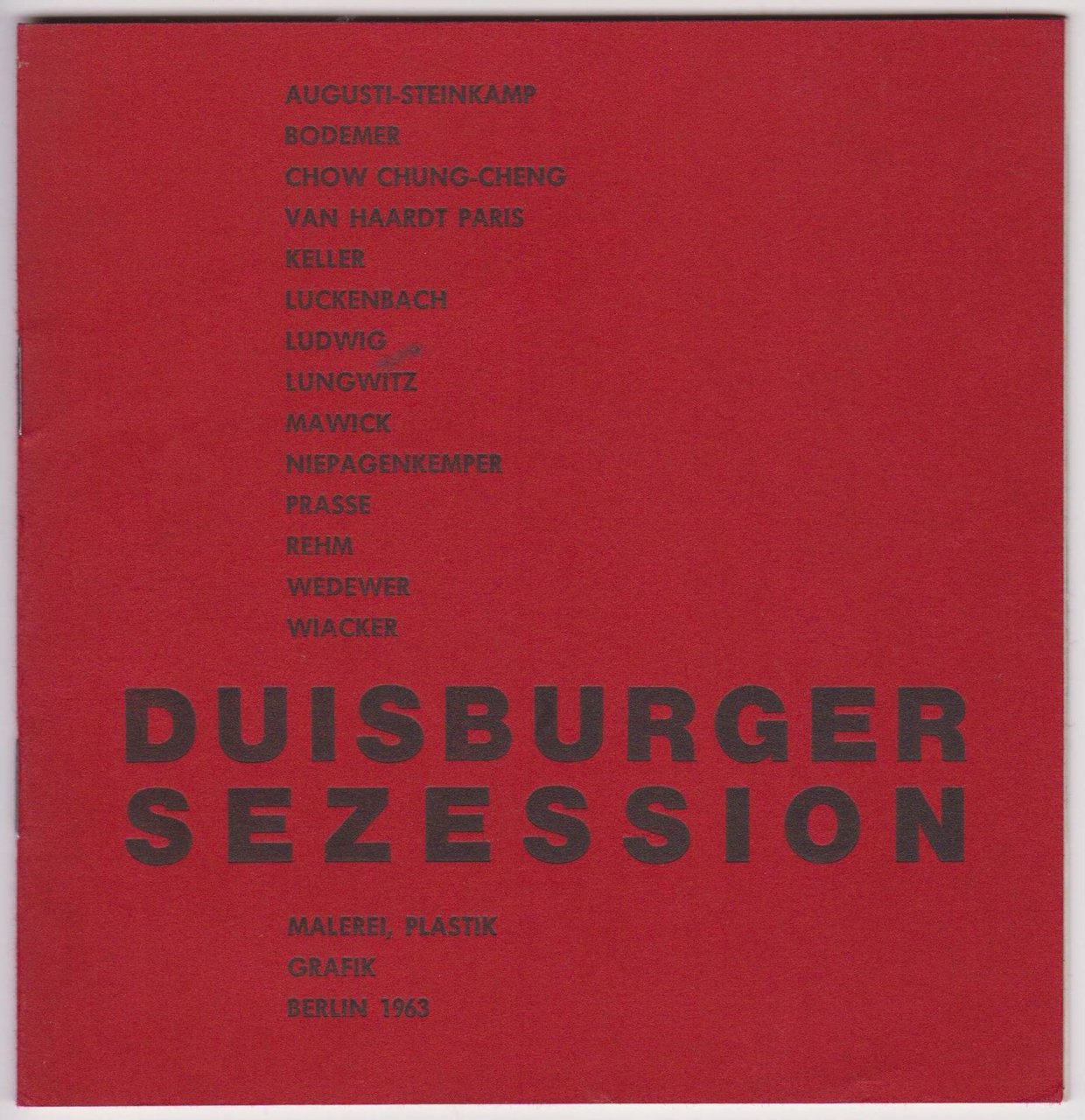 Duisburger Sezession. (Mit Beilagen).