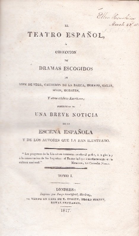 El Teatro Espagnol, ó Coleccion de Dramas Escogidos de Lope …
