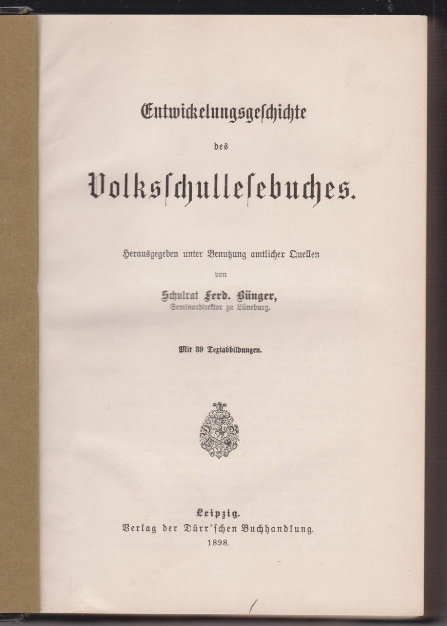 Entwickelungsgeschichte des Volksschullesebuches. (Originalausgabe!)