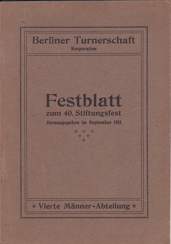 Festblatt zum 40. Stiftungsfest.