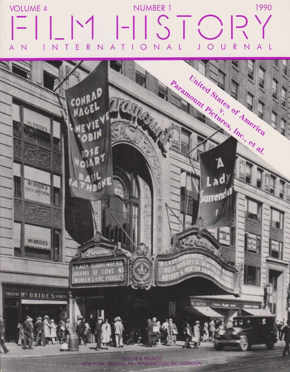 Film History, 1990, Volume 4, Number 1-4. (Complete).