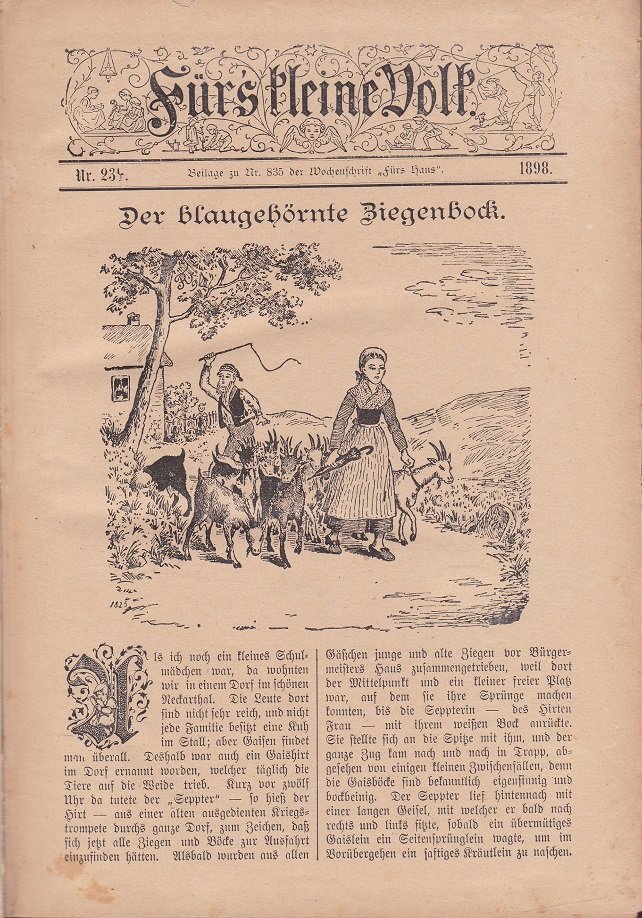 Für's kleine Volk. Beilage zu der Wochenschrift "Fürs Haus".