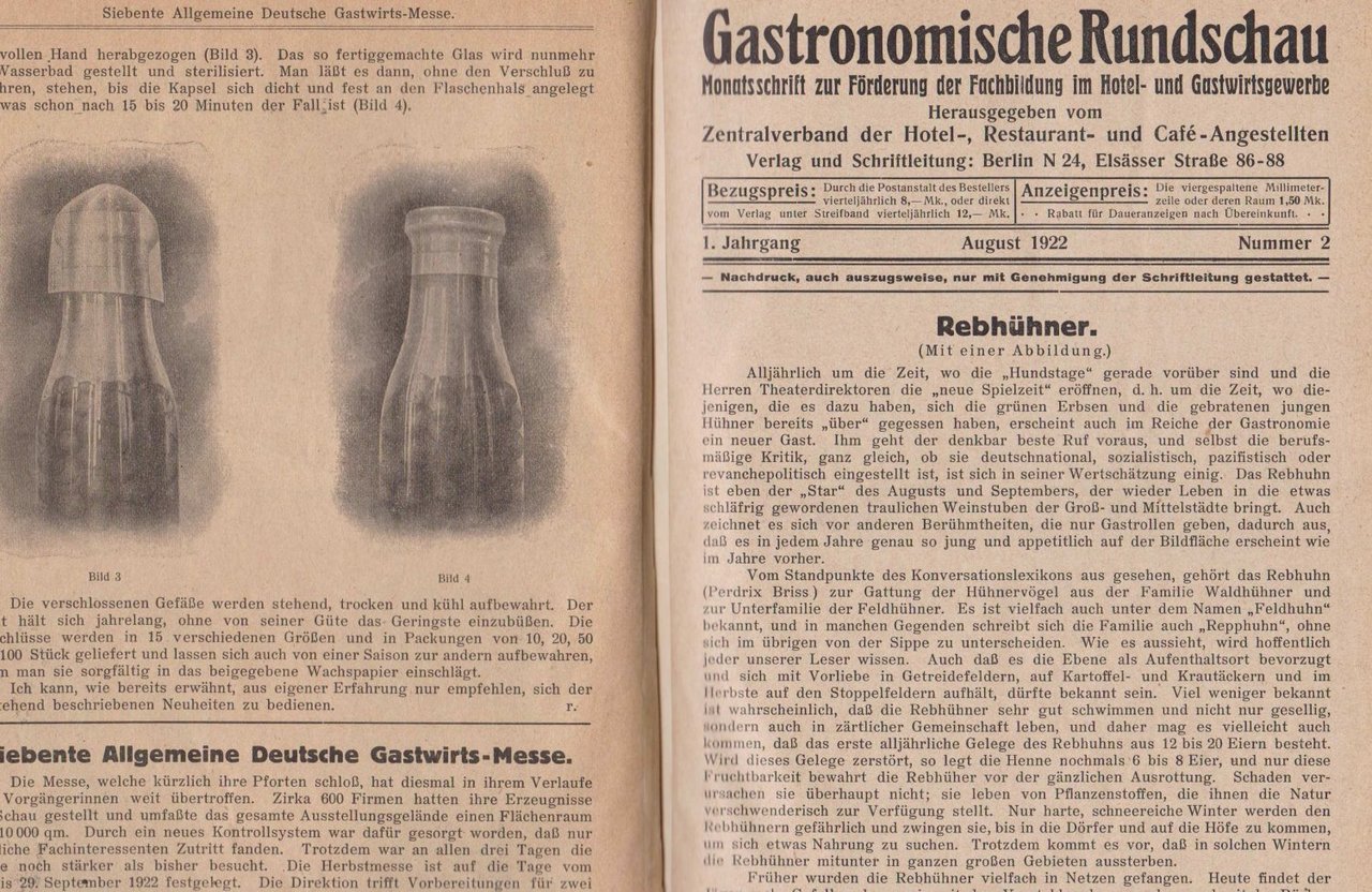 Gastronomische Rundschau. 1.-4. Jahrgang, 1922-1925. (42 Hefte complett).