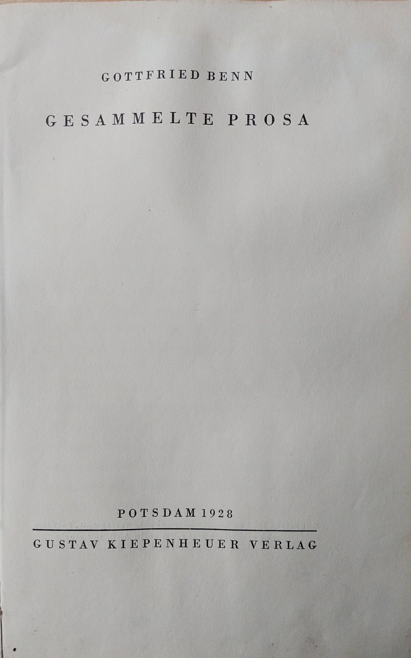 Gesammelte Prosa.