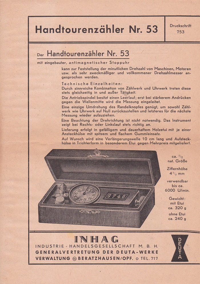 Handtourenzähler Nr. 53. Handtourenzähler Nr. 54.