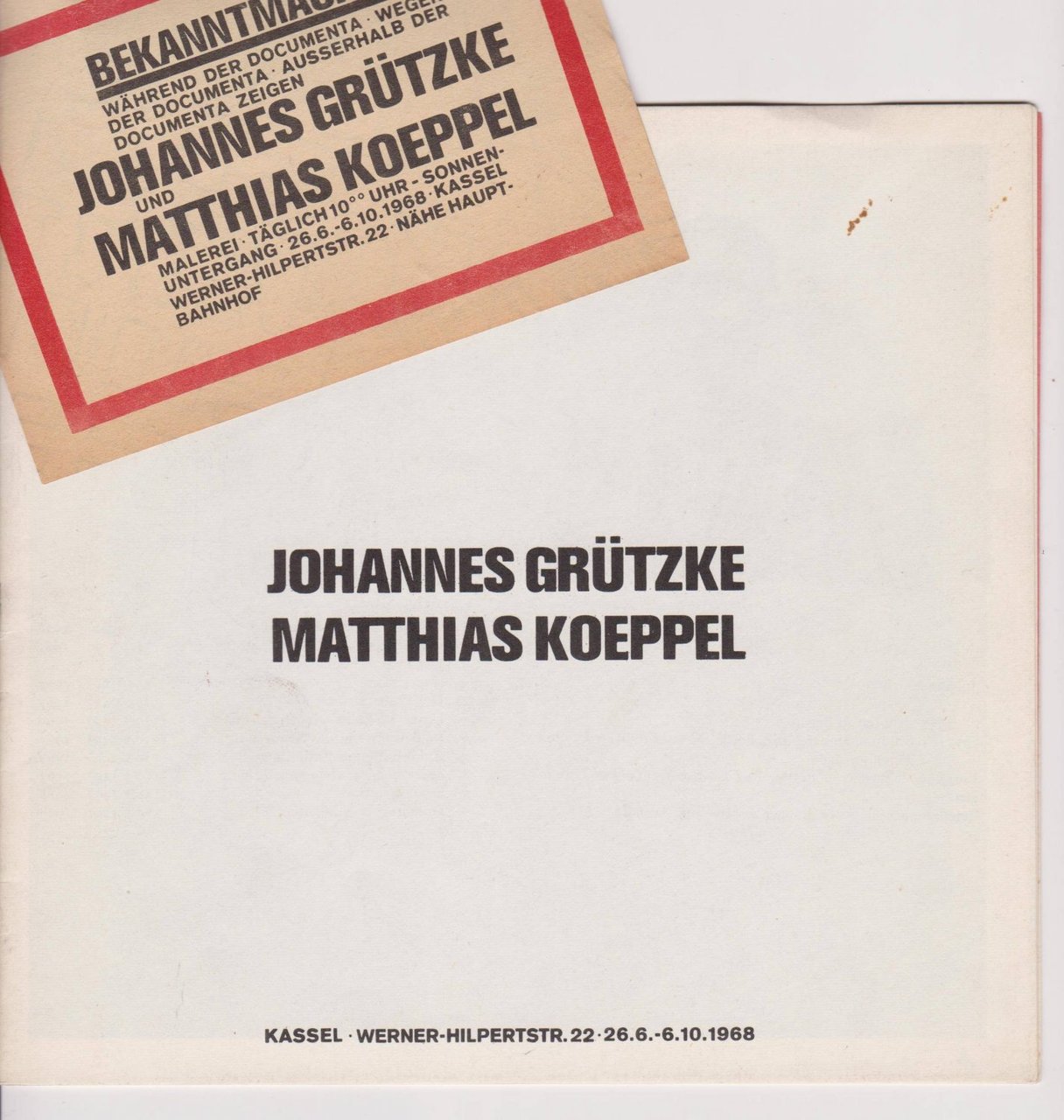 Johannes Grützke / Matthias Koeppel. Kassel. Werner-Hilpertstr. 22. 26.6 - …