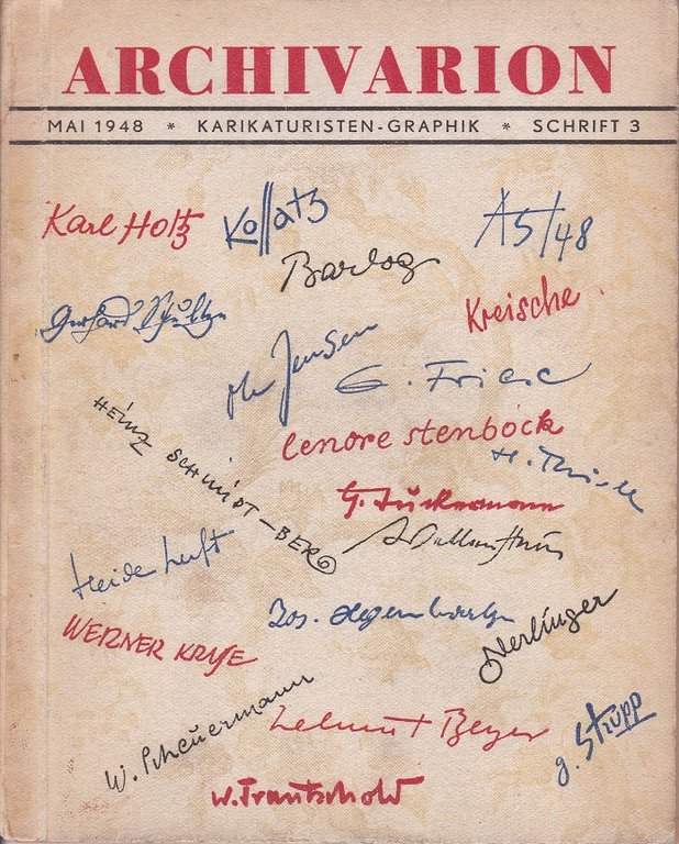Karikaturisten-Graphik. (7xsigniert!).