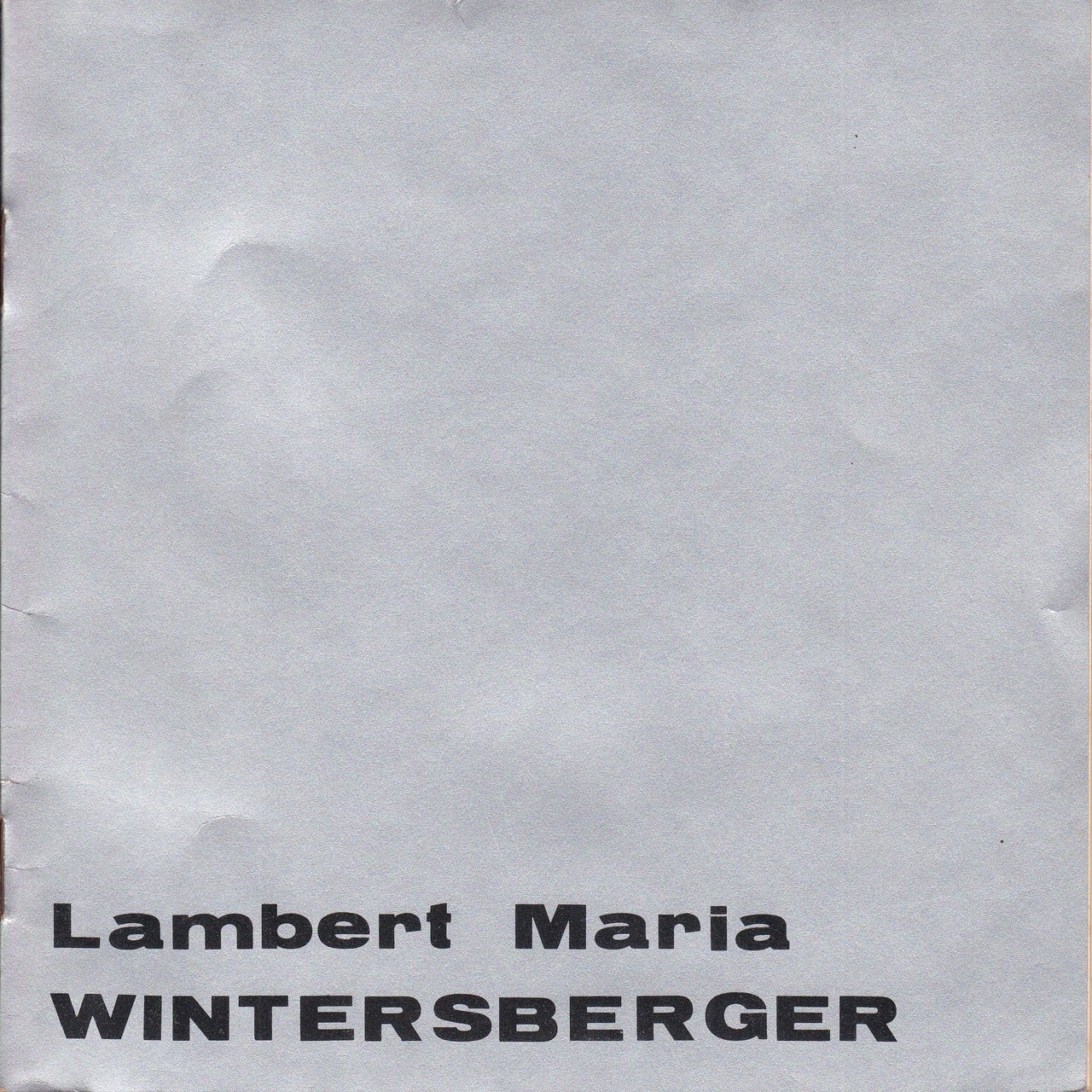 Lambert Maria Wintersberger.