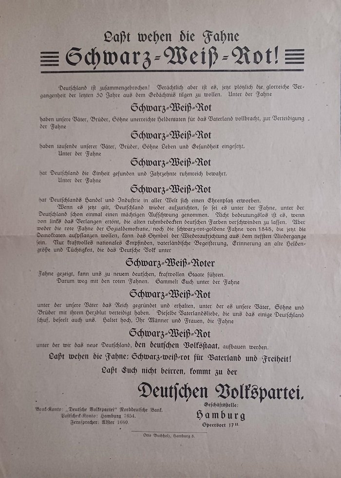 Laßt wehen die Fahne Schwarz-Weiß-Rot!
