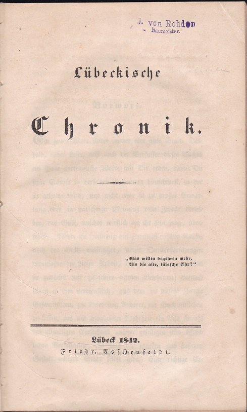 Lübeckische Chronik.