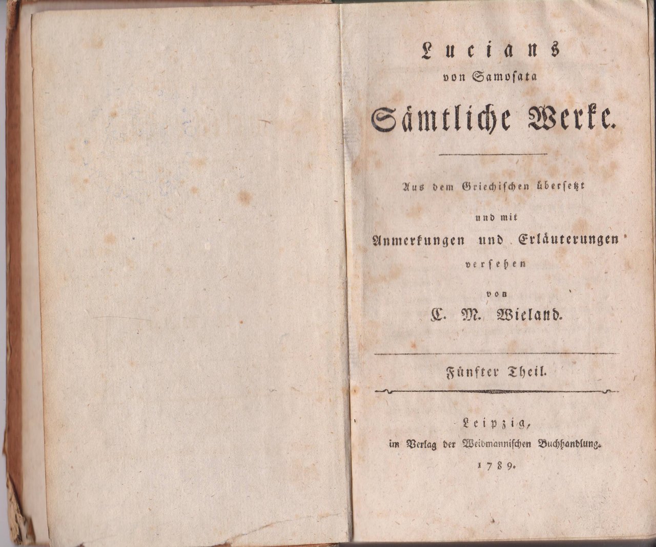 Lucians von Samosata Sämtliche Werke. Fünfter Theil.
