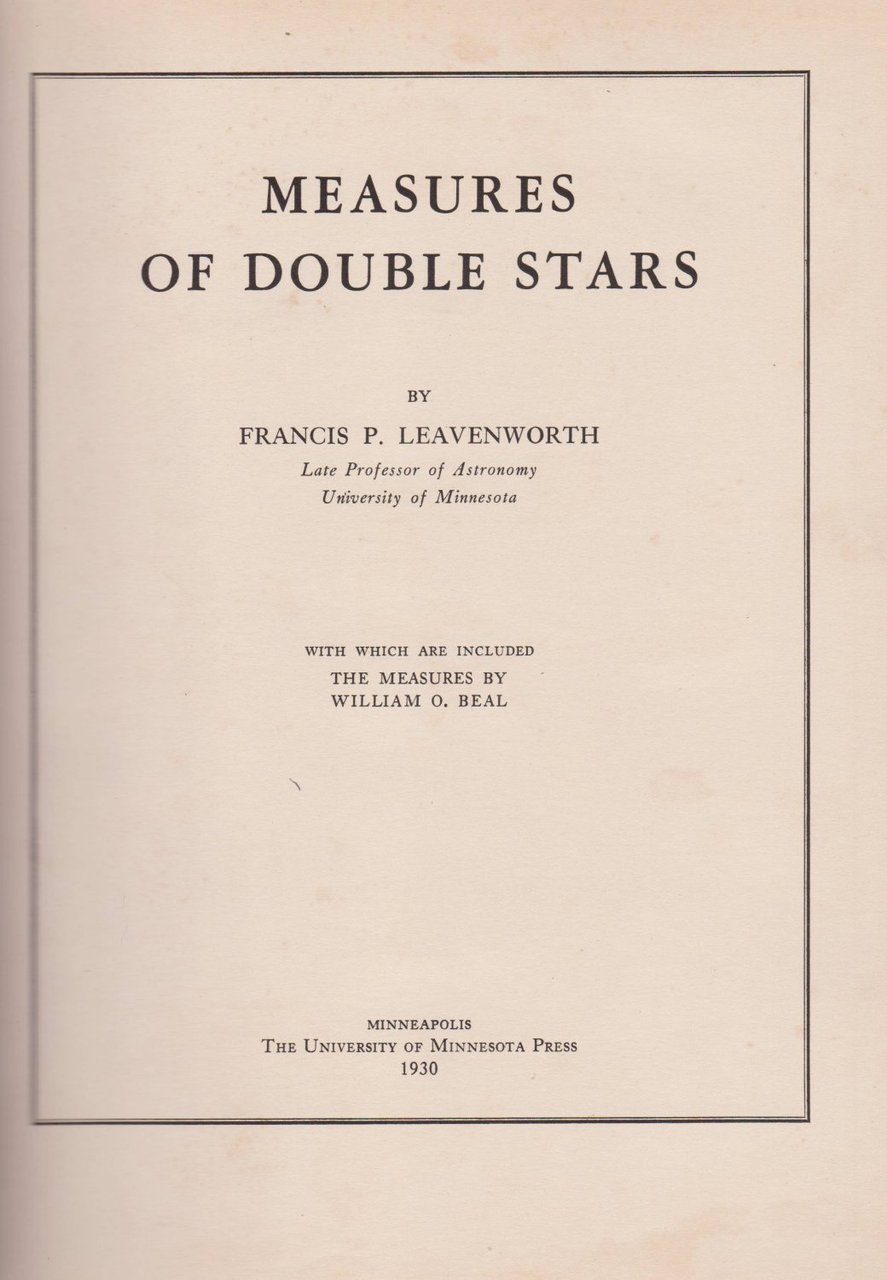 Measures of Double Stars.