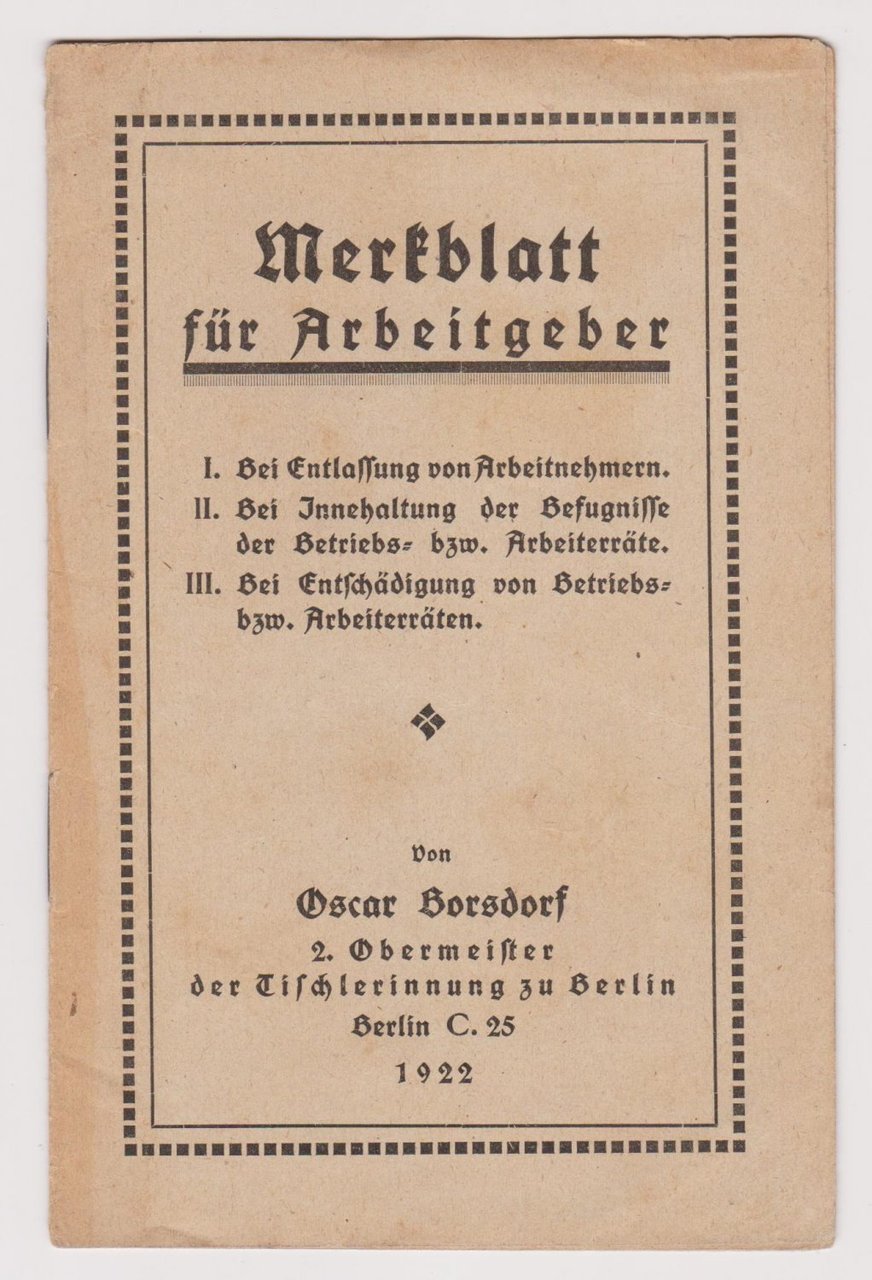 Merkblatt für Arbeitgeber.