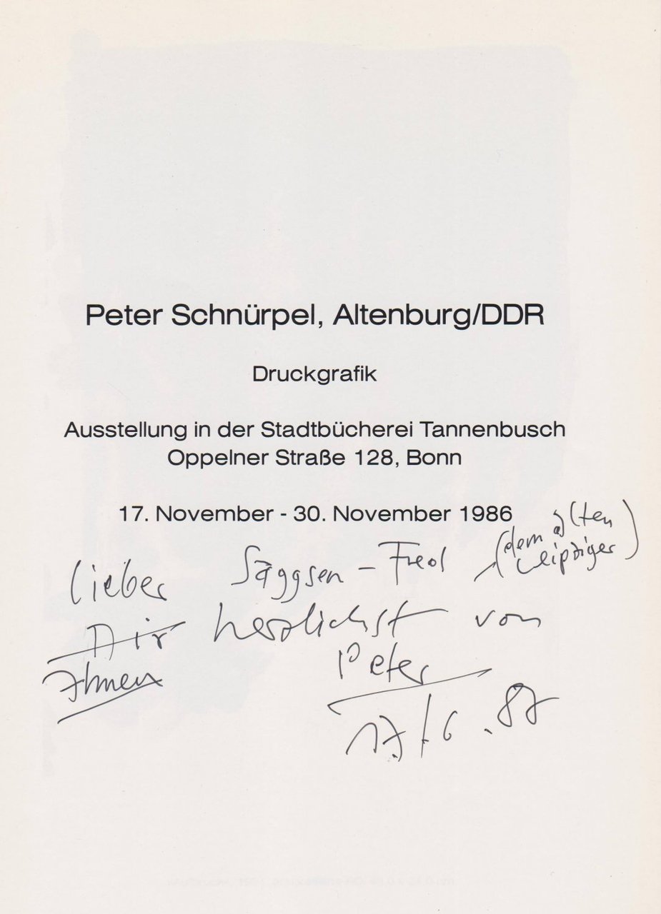 Peter Schnürpel. (Widmung!).