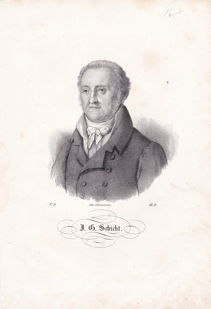 Porträt / Bildnis von Johann Gottfried Schicht (1753-1823).