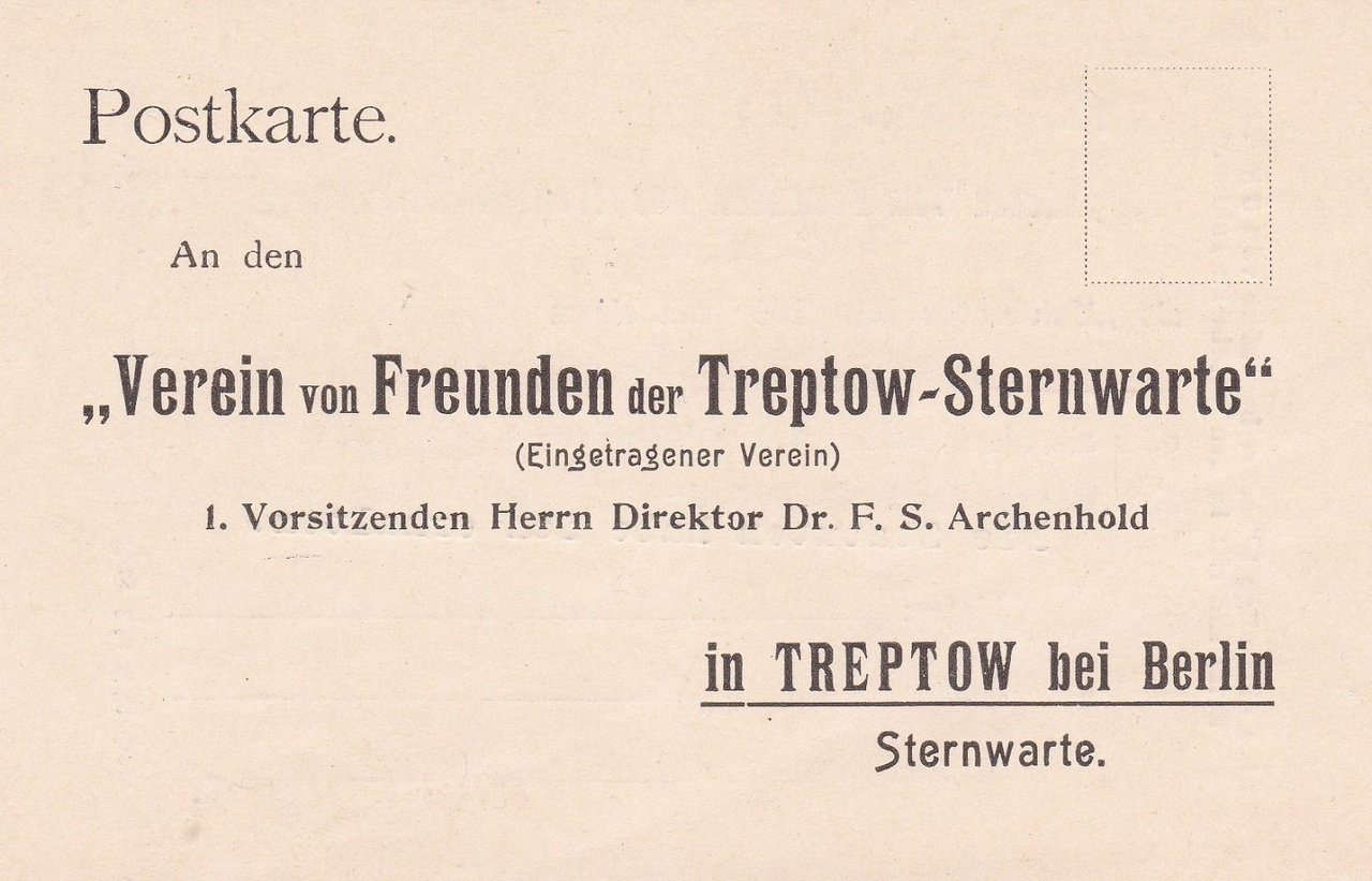 Satzung des Vereins von Freunden der Treptow-Sternwarte.