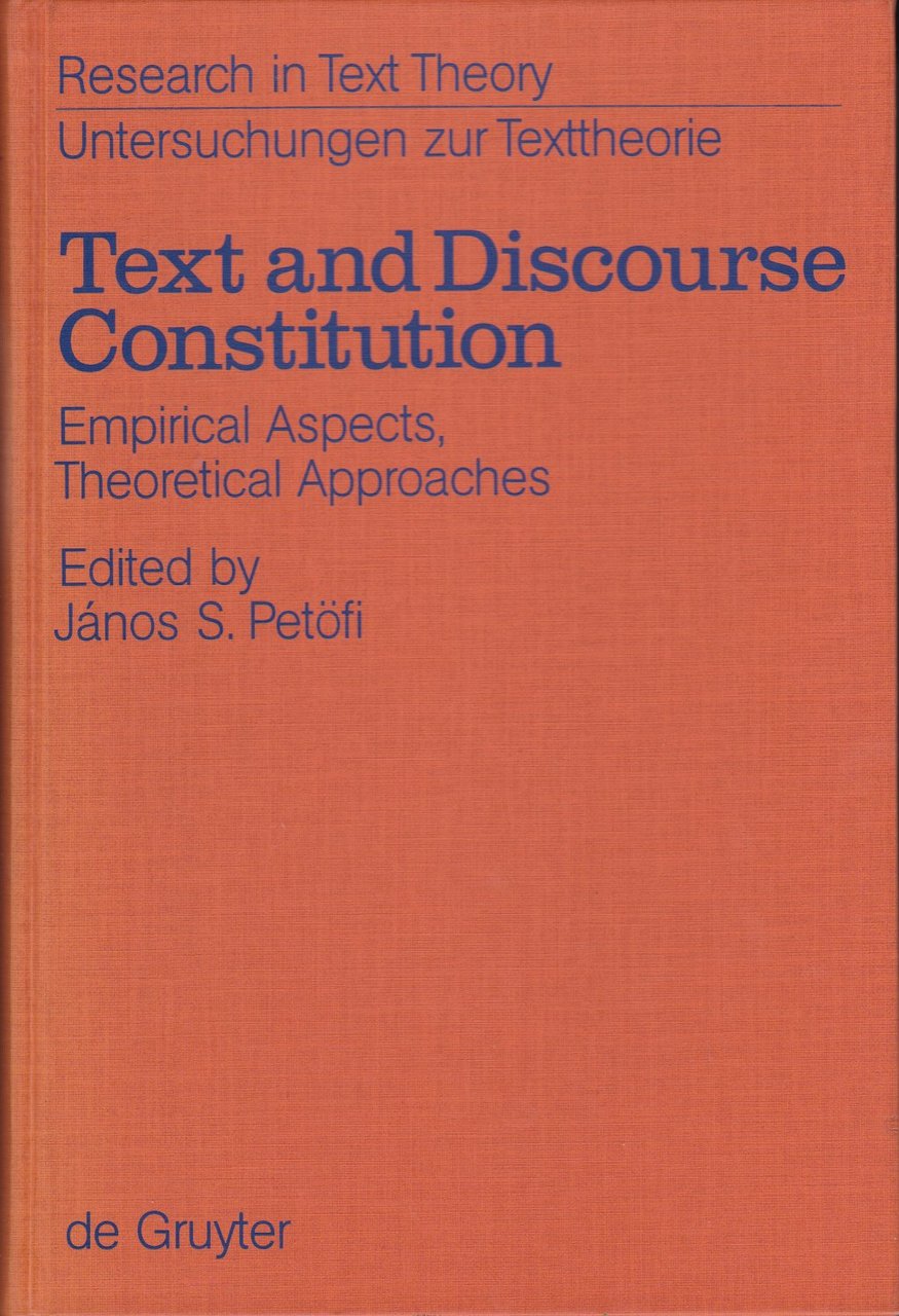 Text and Discourse Constitution.