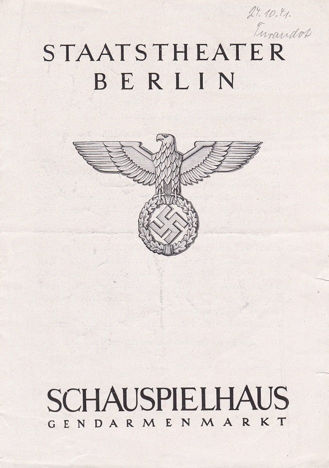 Turandot. Ein tragikomisches Märchen nach Gozzi von Schiller.