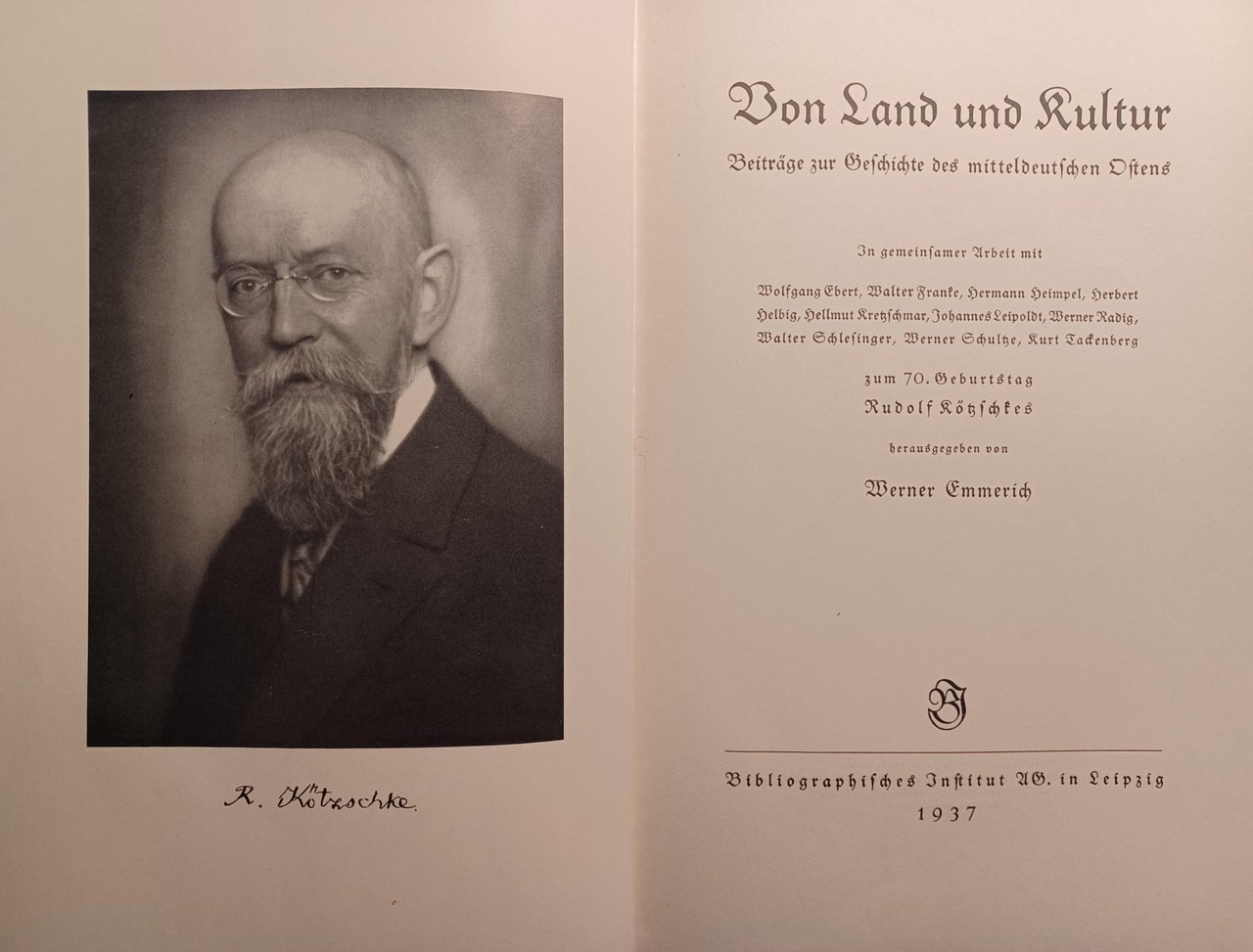Von Land und Kultur. Beiträge zur Geschichte des mitteldeutschen Ostens. …
