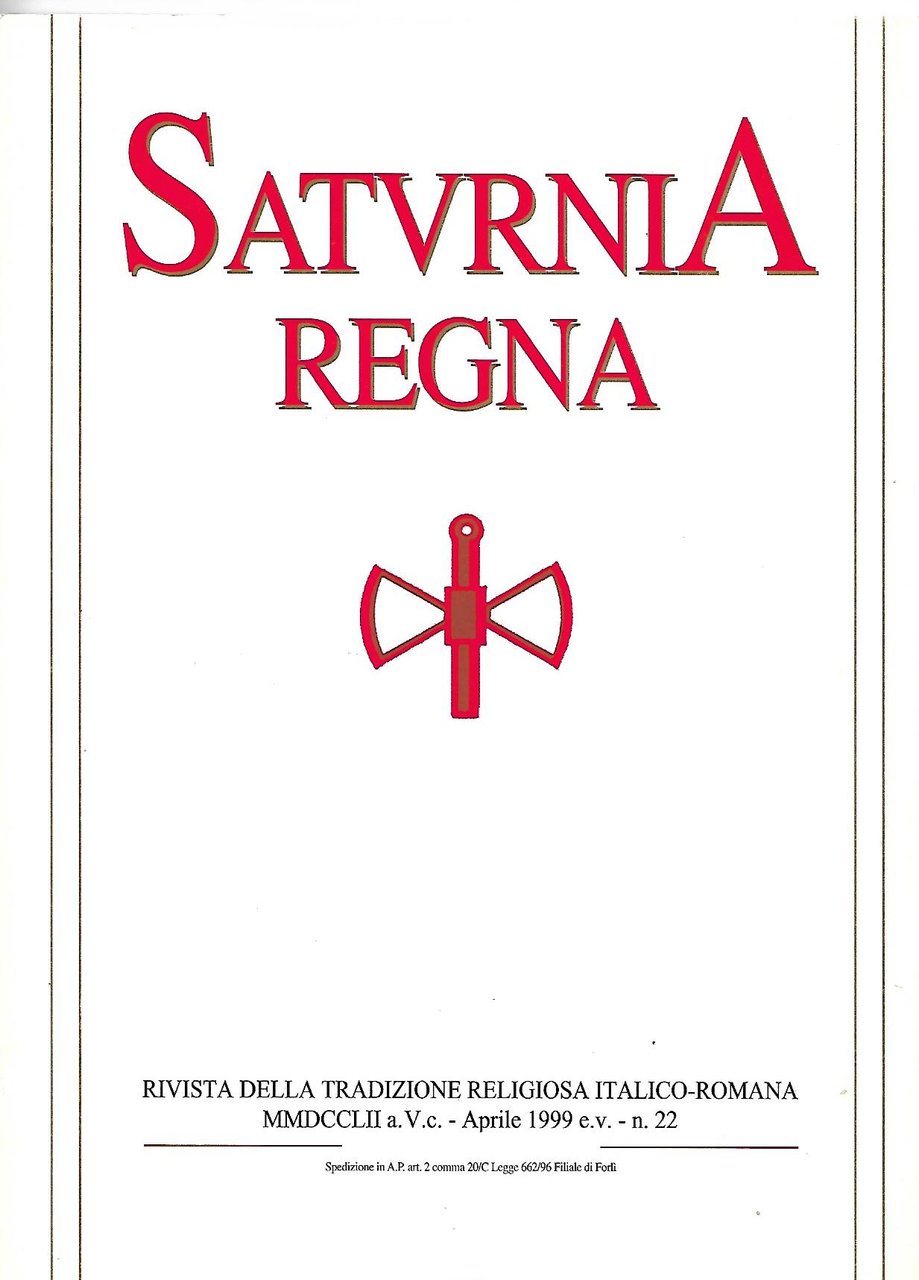 SATURNIA REGNA - N. 22 - aprile 1999