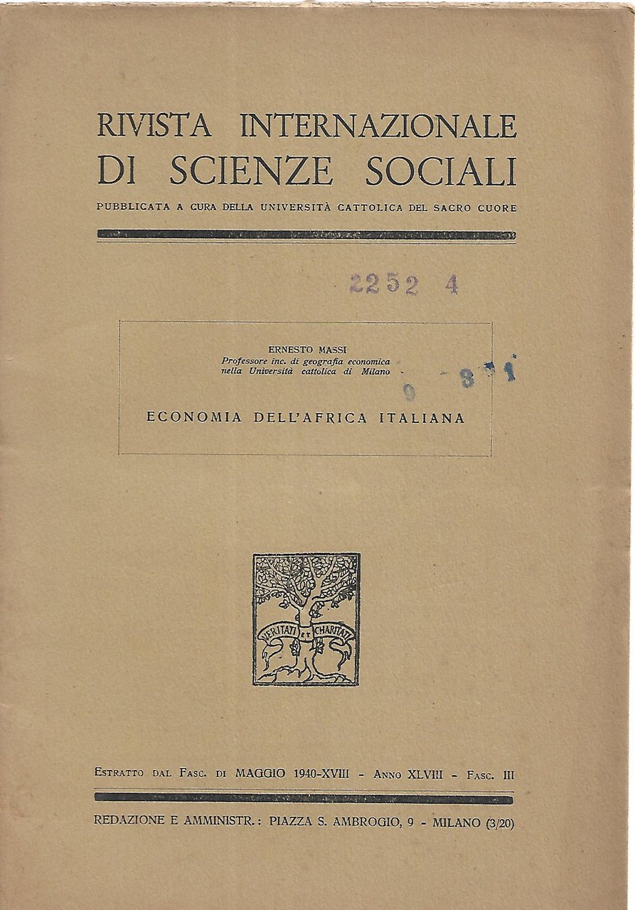 Economia dell'Africa Italiana - Ernesto Massi