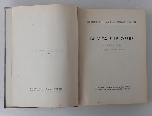 GIACOMO SERPOTTA. LA VITA E LE OPERE (TOMO 2)