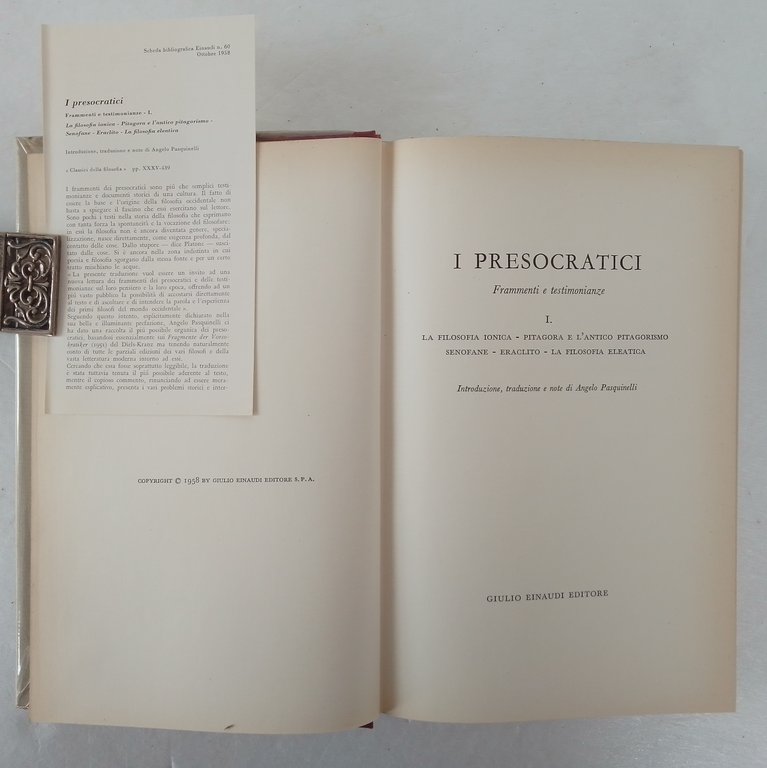 I PRESOCRATICI. FRAMMENTI E TESTIMONIANZE | Immagine Gallery 2