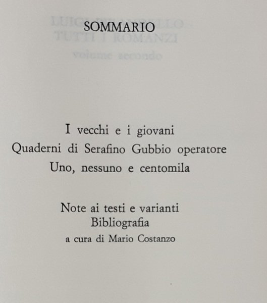 TUTTI I ROMANZI. VOLUME I VOLUME II