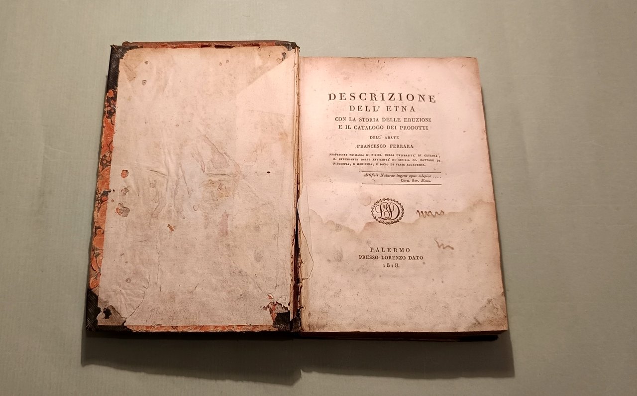 Descrizione dell’Etna con la storia delle eruzioni e il catalogo … | Immagine principale