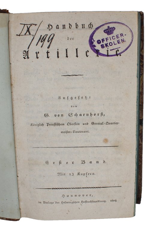 Handbuch der Artillerie. 3 Bde.